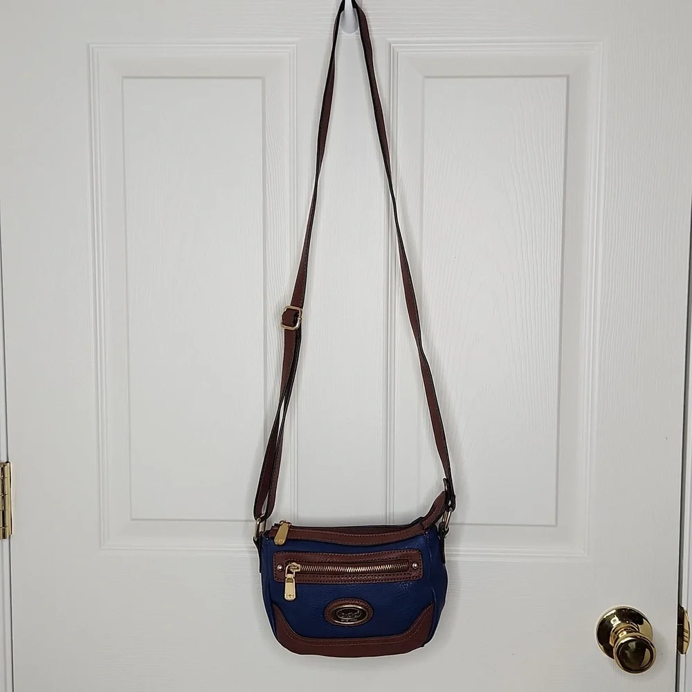 B.O.C blue faux leather bag crossbody purse